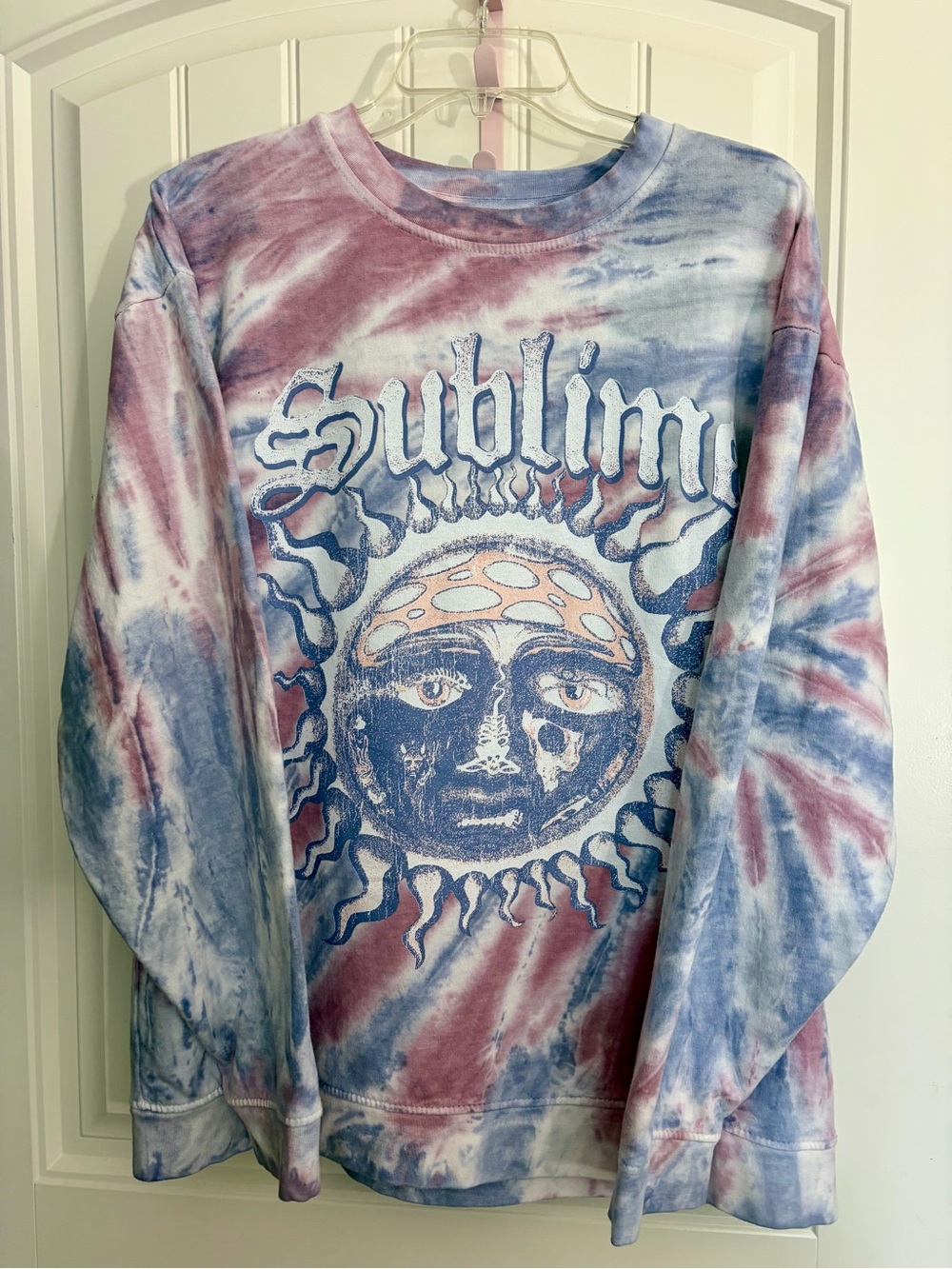 Sublime Tie-Dye Band Sweatshirt - Blue & Pink Women’s Medium